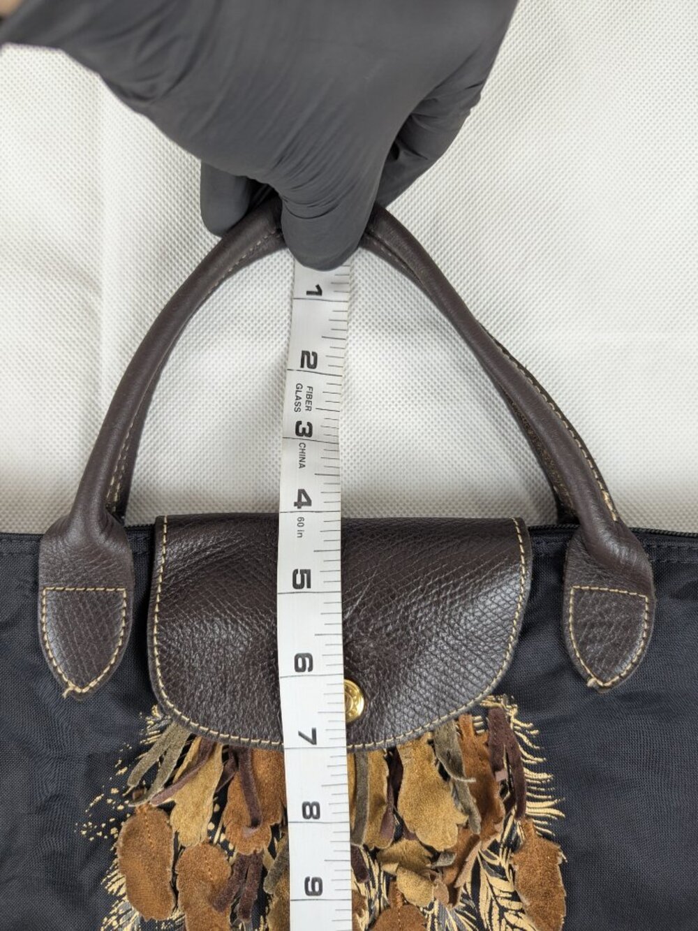 Longchamp "Apache" Bag Model Depose Limited Edition Black Nylon Made in France. - Picture 15 of 15